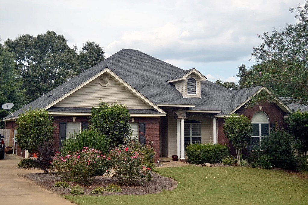 home with asphalt shingles