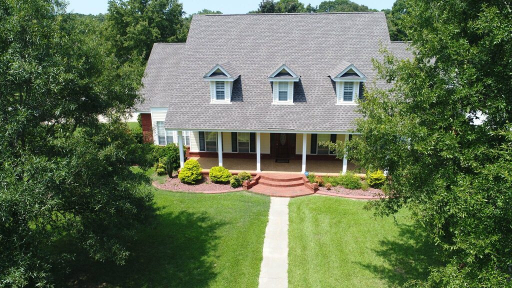 home with asphalt shingles