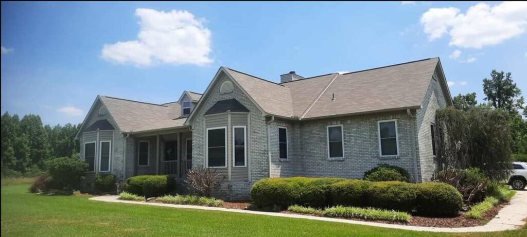 home with roof shingles