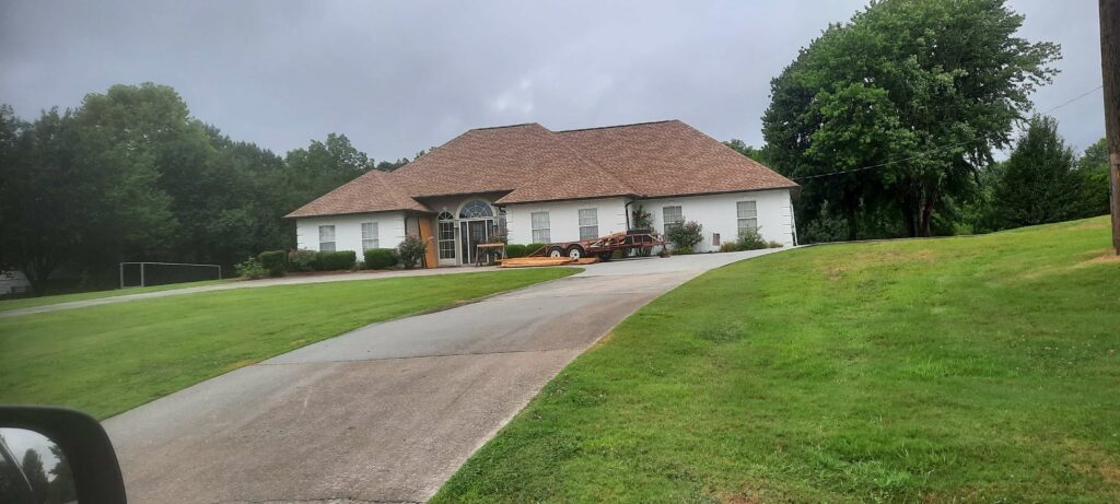 home with roof shingles