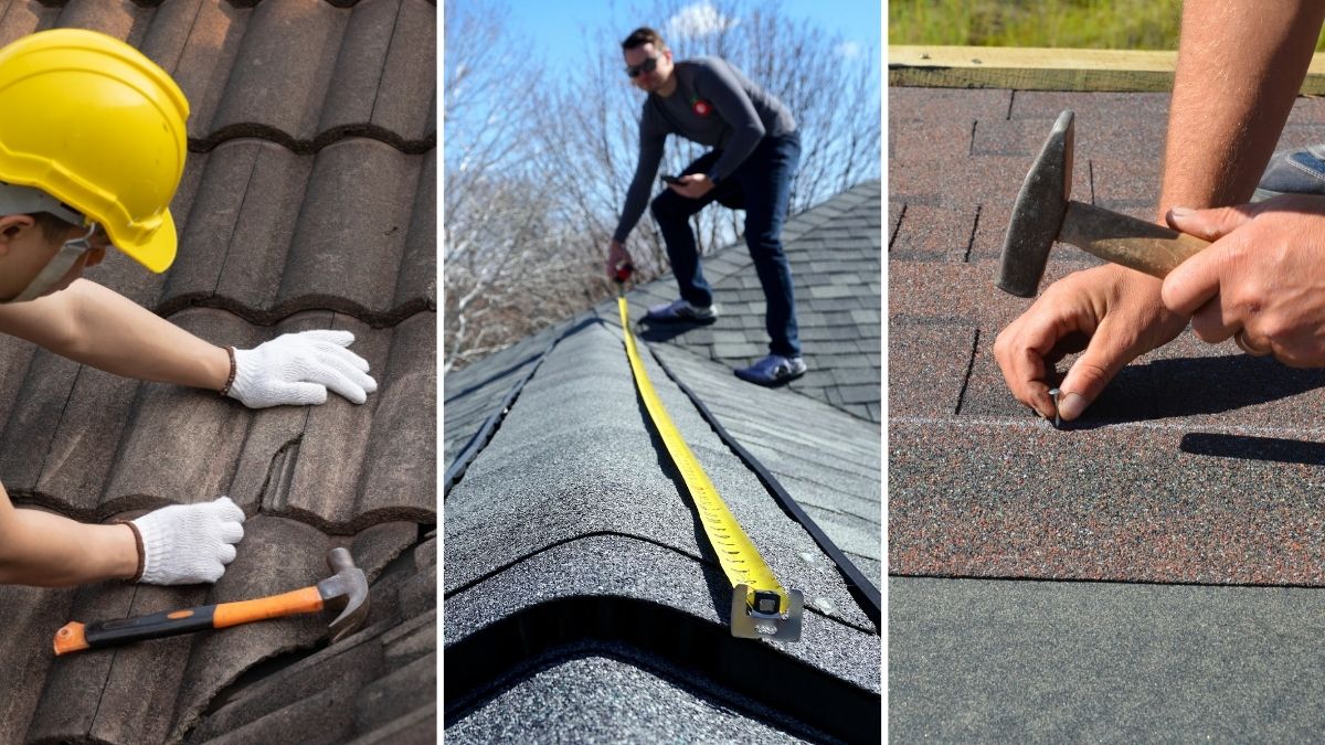 workers doing roof maintenance and repairs
